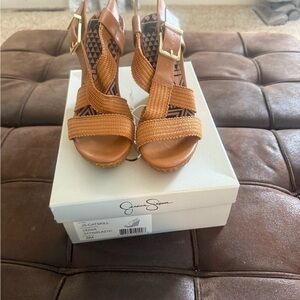 Jessica Simpson Brown Woven Heels